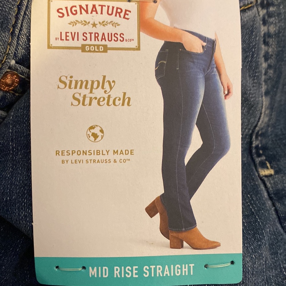 Signature by Levi Strauss & Co. Women's Modern Mid-Rise Straight Jeans Sz 26S